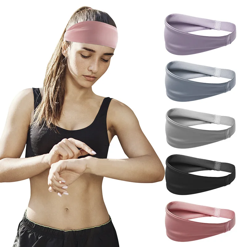 

New Sports Yoga Fitness Headband Women Men Stretch Sweatband Hair Band Elasticity Towel Headband Headwear Absorb Sweat Head Band