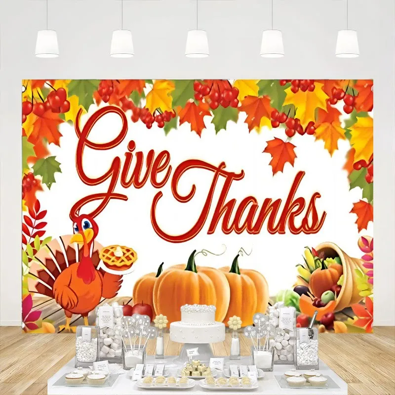 

Фотофон с надписью «дарим спасибо» на День Благодарения