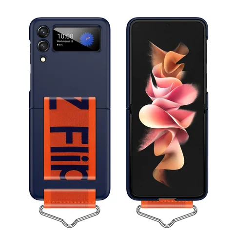 Чехол с ремешком на руку для Samsung Galaxy Z Flip 3 4 5 6 5G ZFlip4 ZFlip5 ZFlip6, кольцо с браслетом, складной защитный чехол