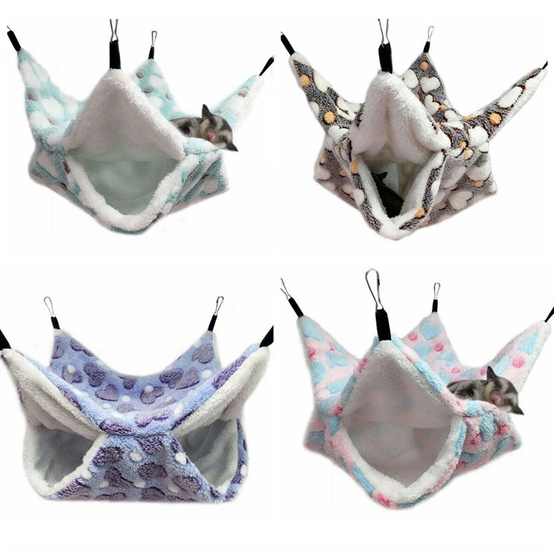 

Hamster Cage Sleeping Hammock Print Guinea Pig Clothes Bed Rodent Hammock Chinchilla Cage Little House Animals Supplies