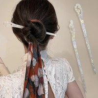 chinese style hairpins hair sticks hanfu classical plain white acetic acid hair sticks headdress hair accessories for women
