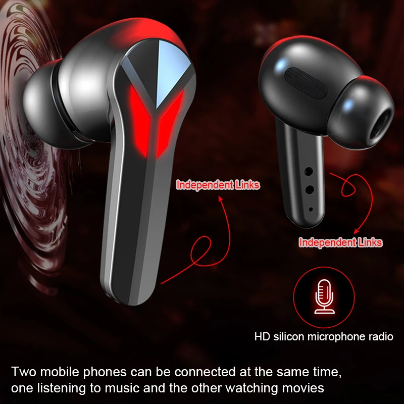 Игровые наушники TWS, Беспроводная Bluetooth-гарнитура с цифровым дисплеем, наушники-вкладыши с низкой задержкой и шумоподавлением, наушники-вкл... (art.: 3920bee12b024) - 3920bee12b024