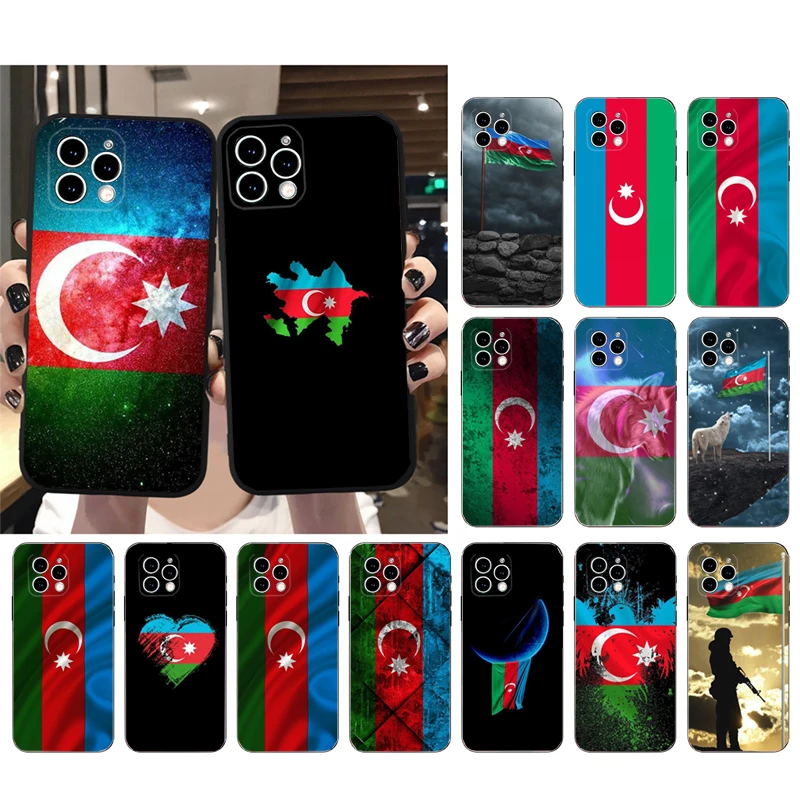 

Phone Case For iphone 15 14 13 12 11 Pro Max XS XR X 12mini 14 Plus SE Azerbaijan Flag Mobile Phone Case Funda