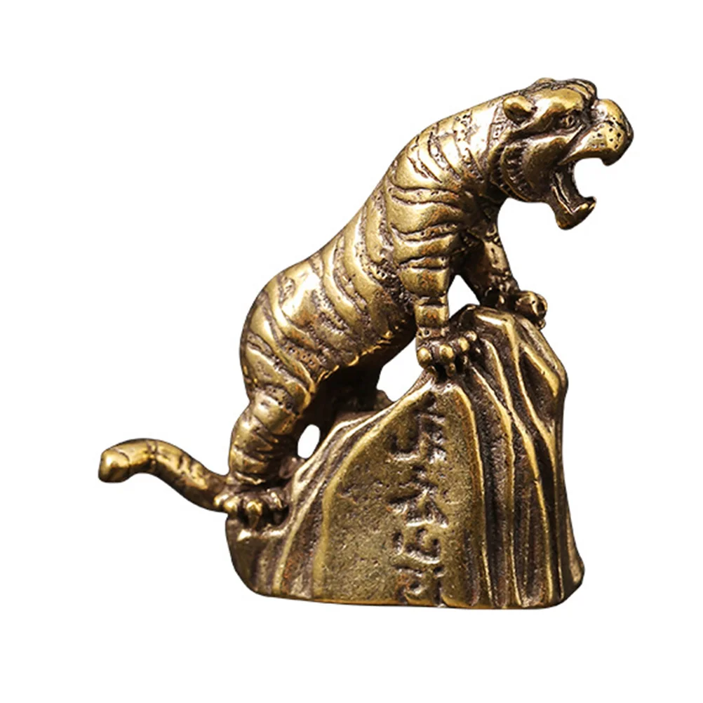 

Brass Craft Tiger Figurine Decor Vivid Creative Desktop Decor Tiger Ornament Animal Figurine Decor Tiger Figurine