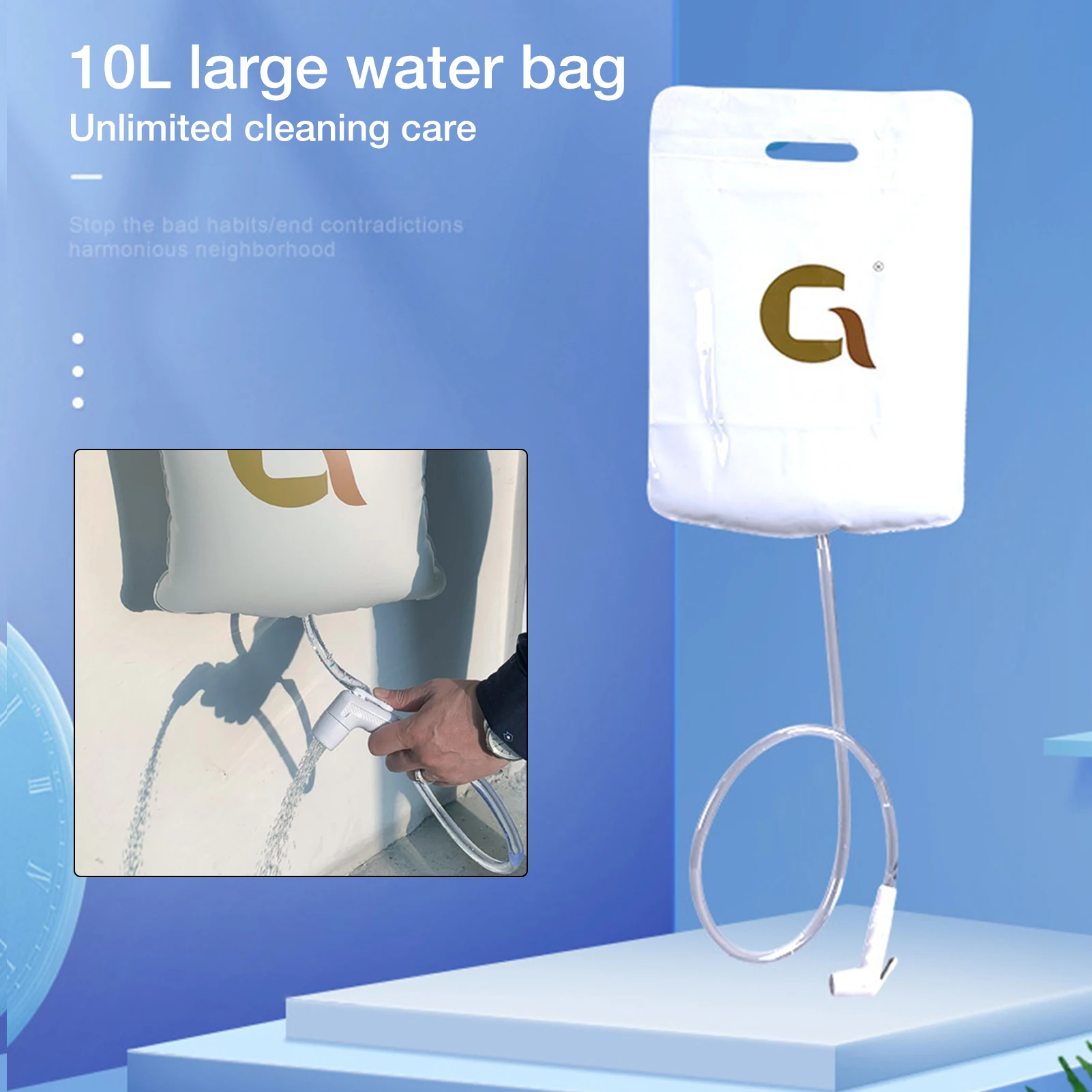 

Сумка для душа Складная с гибким шлангом, 10 л