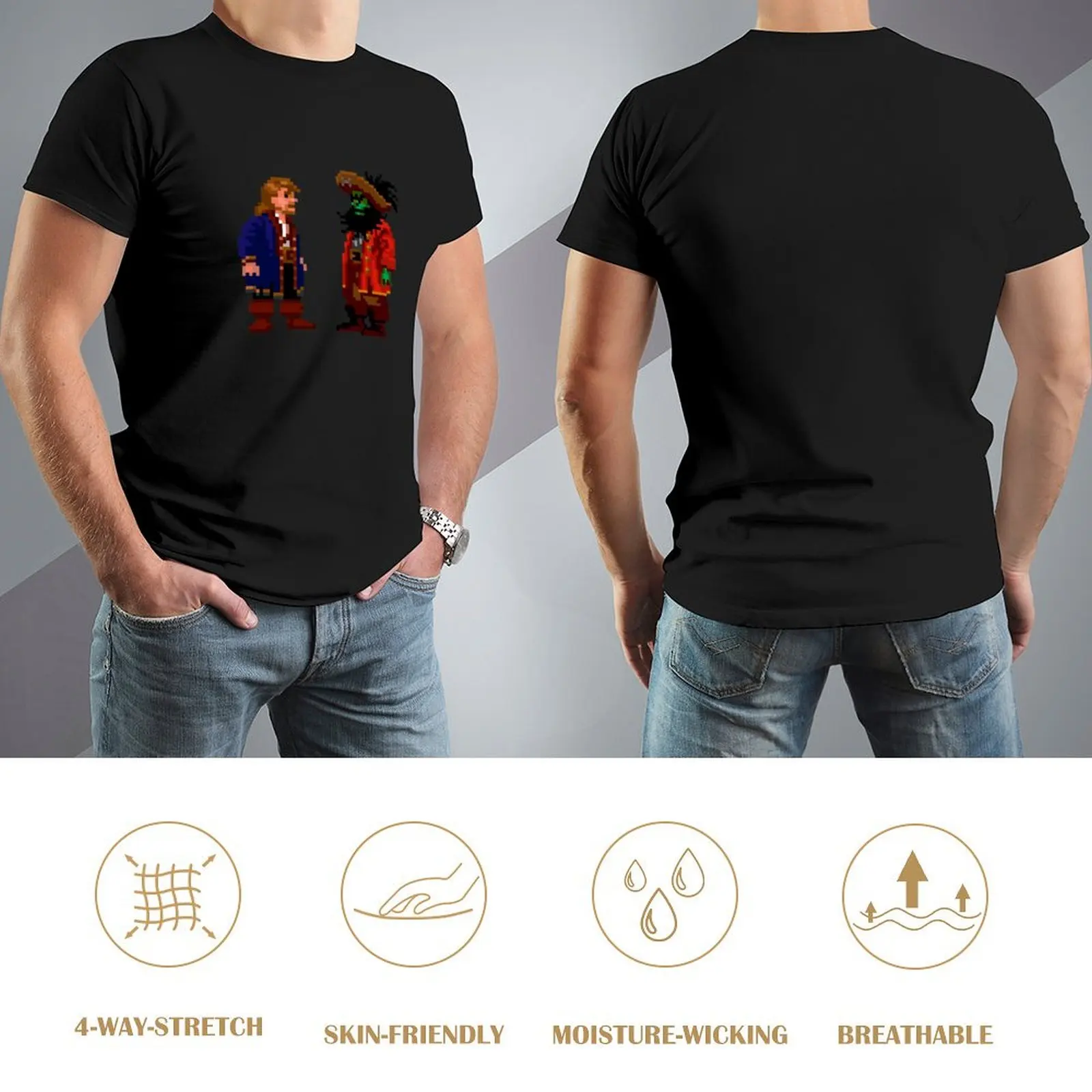 Фото Футболка Guybrush LeChuck Monkey Island, летний топ, винтажная мужская футболка большого размера №4