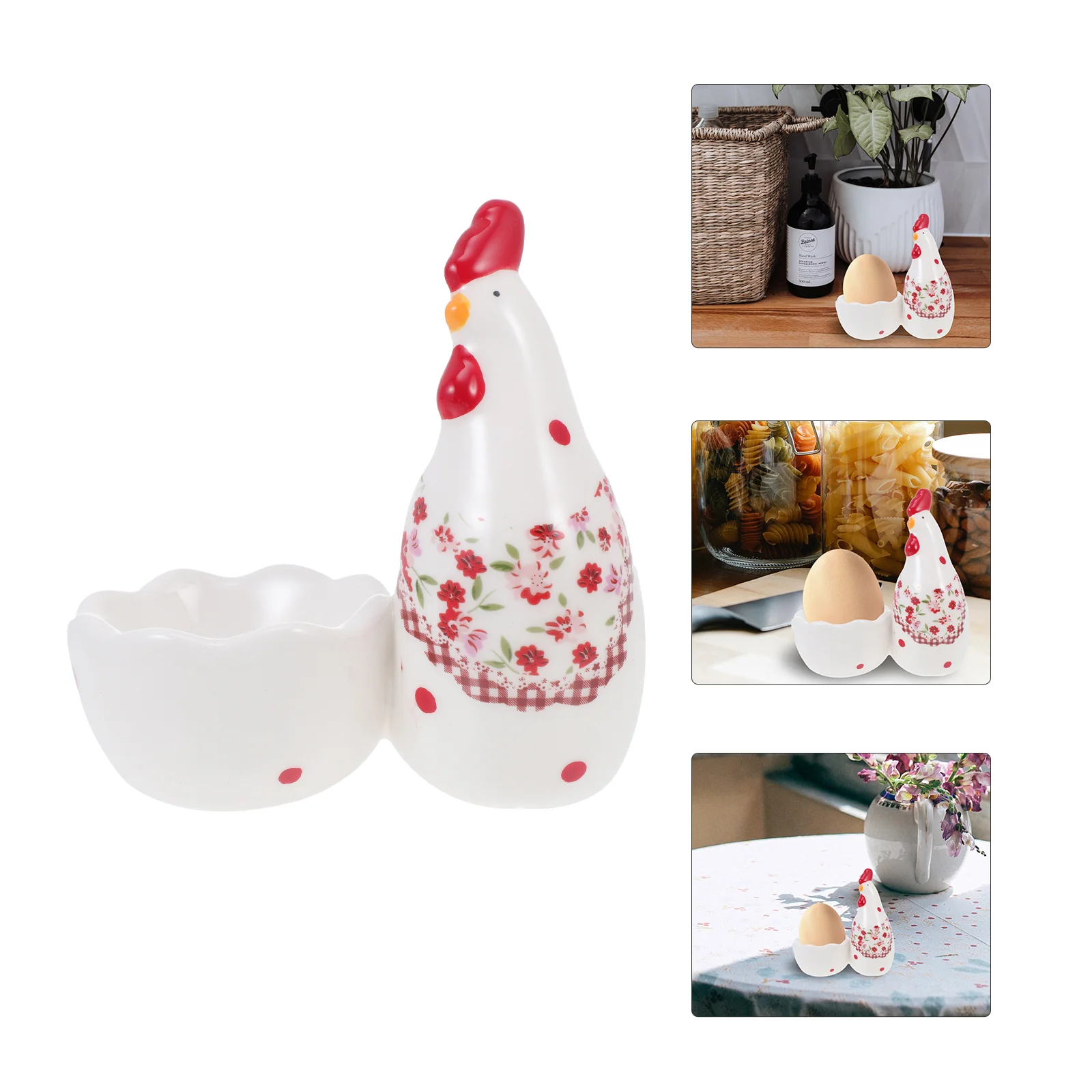 

Egg Cup Holder Boiled Ceramic Cups Porcelain Stand Chicken Poacher Tray Hard Serving Breakfast Display Poached Figurine Plate