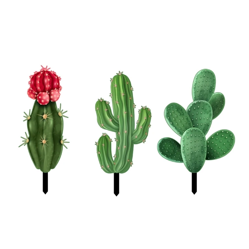 

Green Plant Cactus Garden Stake Decorative Sign Ornaments Art Crafts for Yard Lawn Home Decorations Supplies 40JA