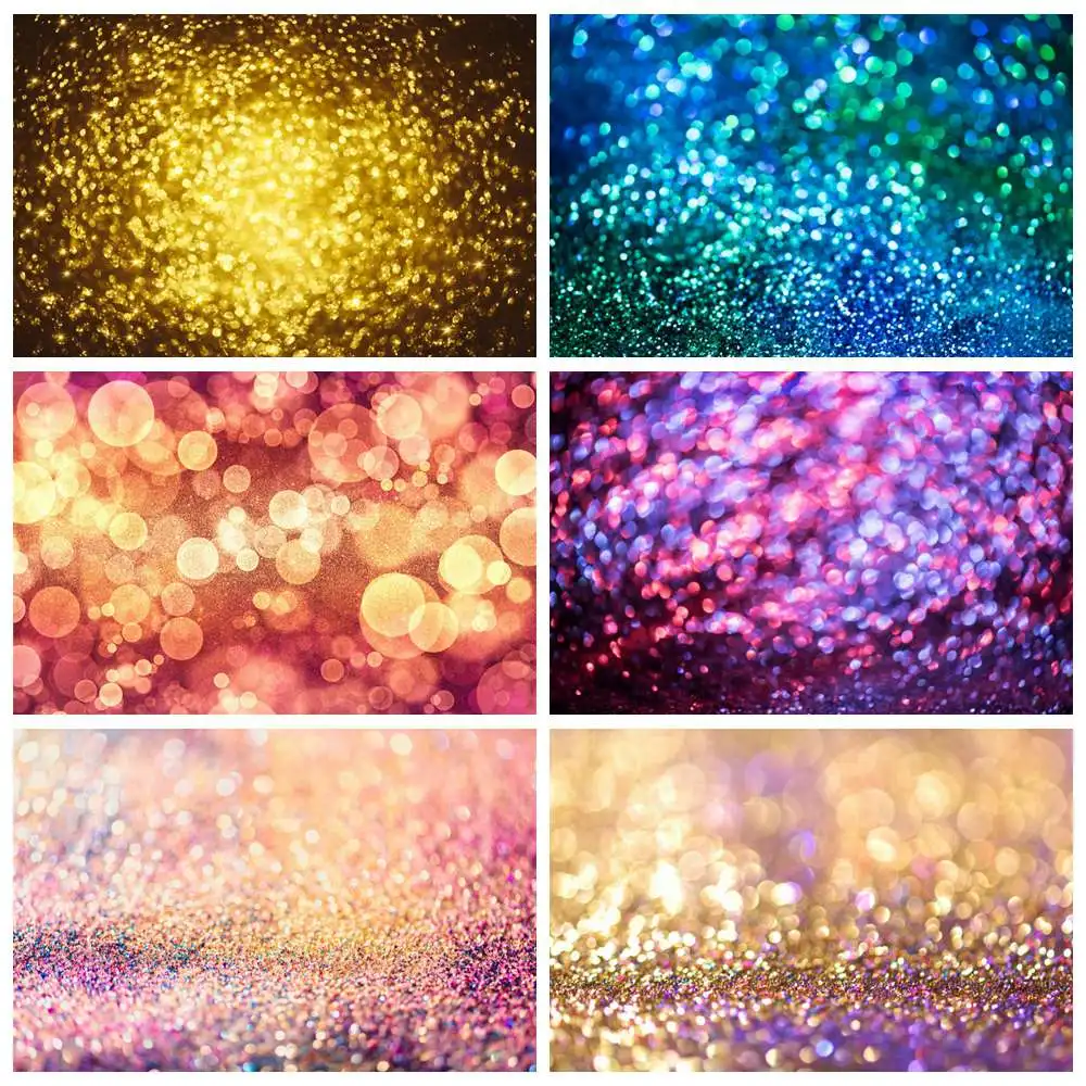 Birthday Decoration Photography Backdrop Custom Children Glitters Wall Dance Stage Dot Light Bokeh Party Photo Backgrounds Props