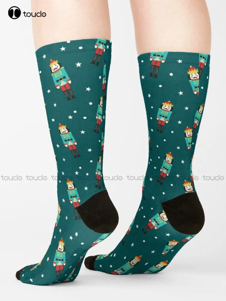 

Nutcracker Christmas Stars Toy Soldier Socks Womens Athletic Socks Unisex Adult Teen Youth Socks Hd High Quality Custom Gift Art