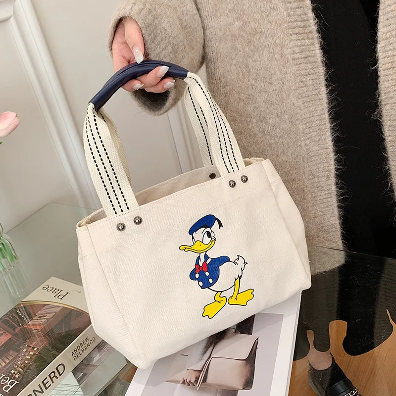 Disney Mickey Mouse Girl Handbag Children's Cartoon Donald Duck Print Cute Shoulder Bag Anime Satchel
