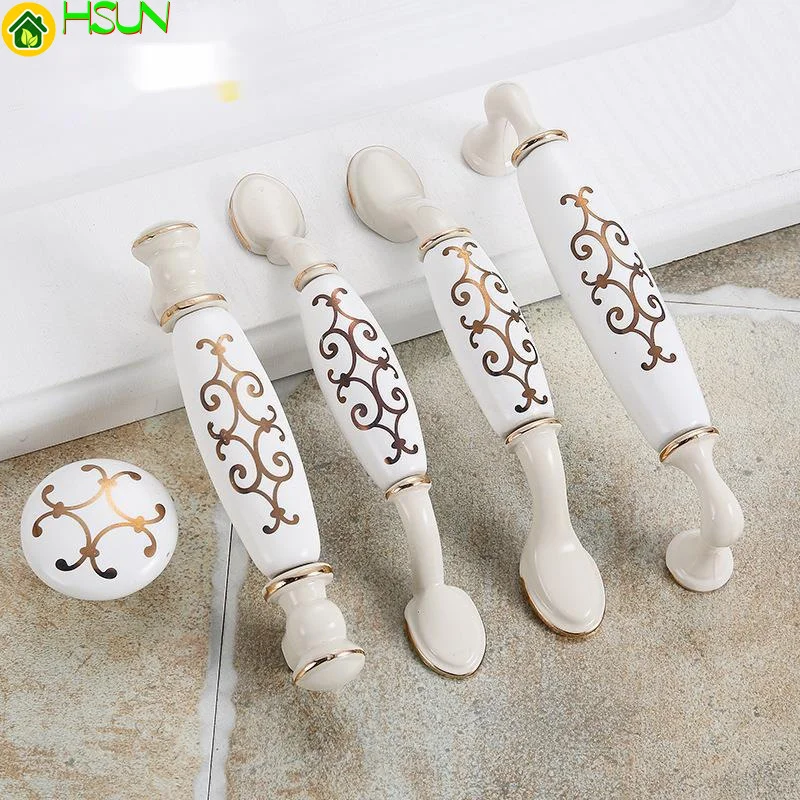 

European style white handle hardware cabinet door drawer handle cabinet simple European style furniture accessories