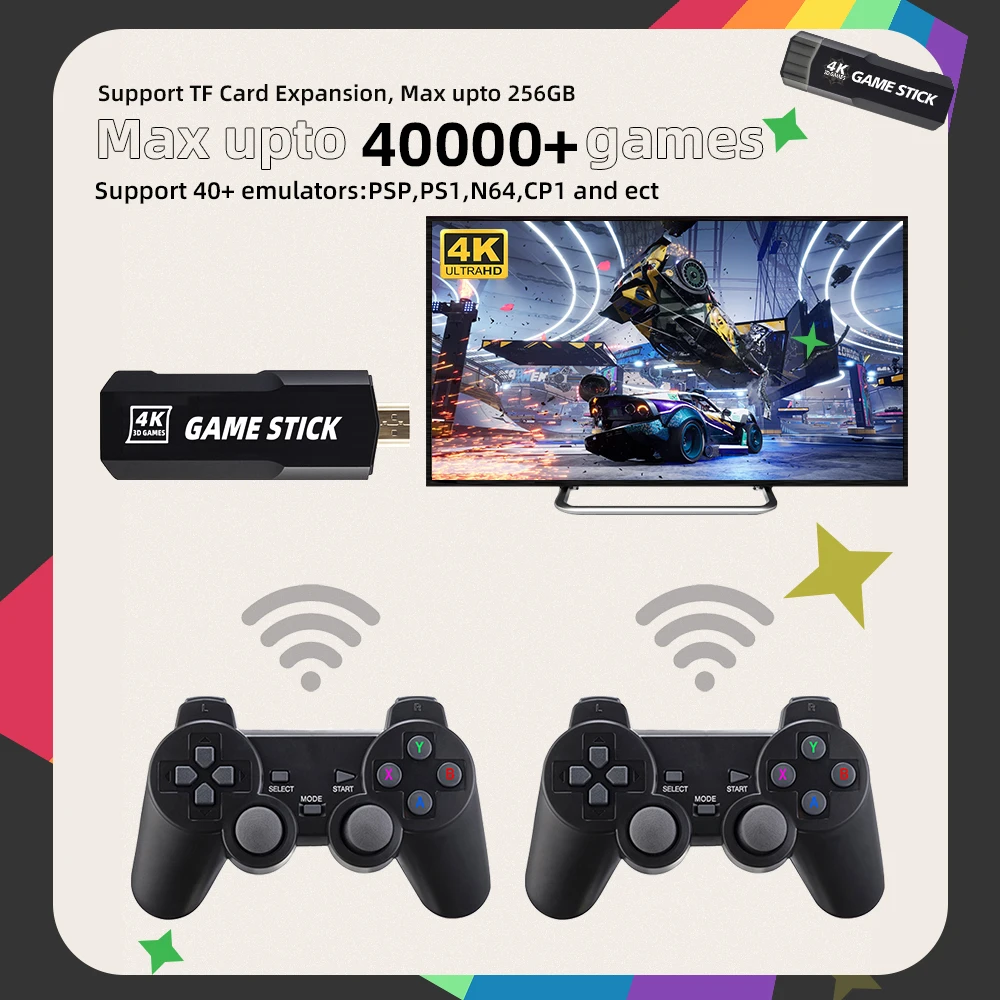 Беспроводная игровая консоль DATA FROG в стиле ретро 4K HDMI 40000 + игр 40 эмуляторов для