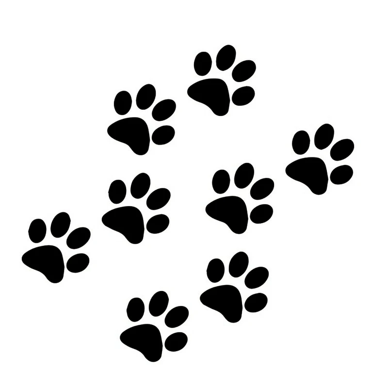 

11x6cm Car Decals, Vinyl Carbon Fiber Motorcycle 3D Printed Cute Cat Feet Affixed with PVC and Paper