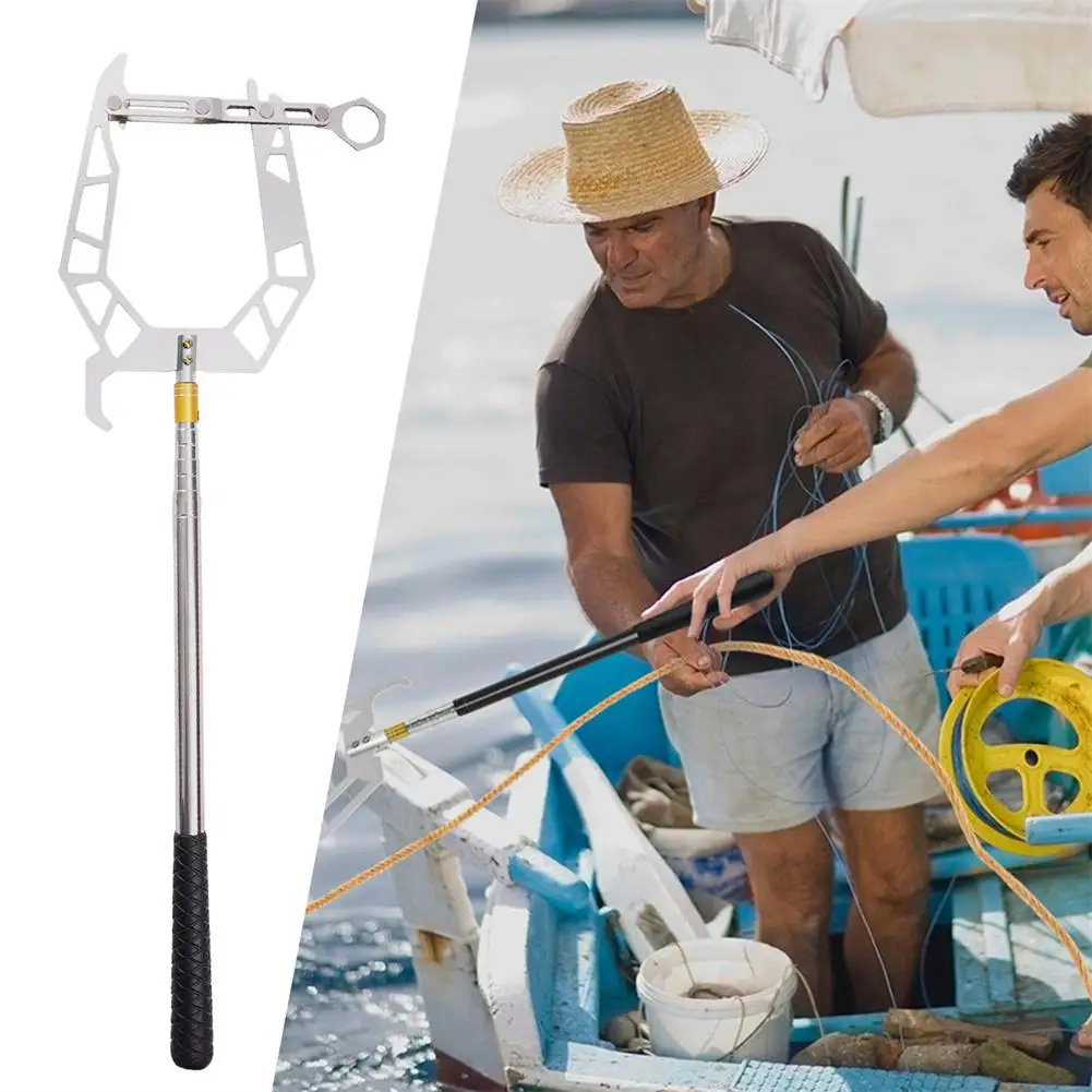 

Multi-Purpose Mooring Rope Dock Hook Stainless Steel Long-distance Threader Portable Stop Ship Kayak Accessories Boat Tool