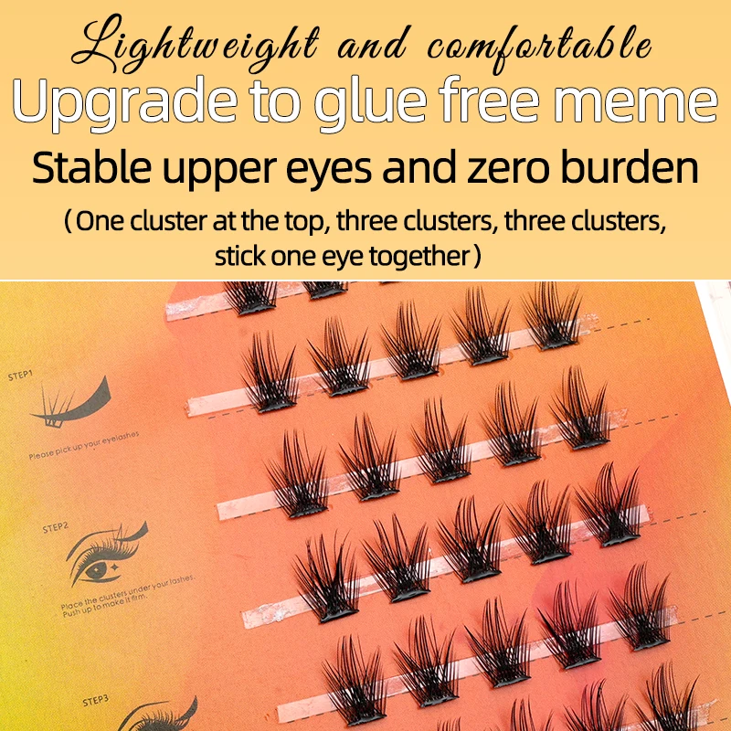 Без клея 6 рядов однорядный красный лотос человеческие накладные ресницы чистое