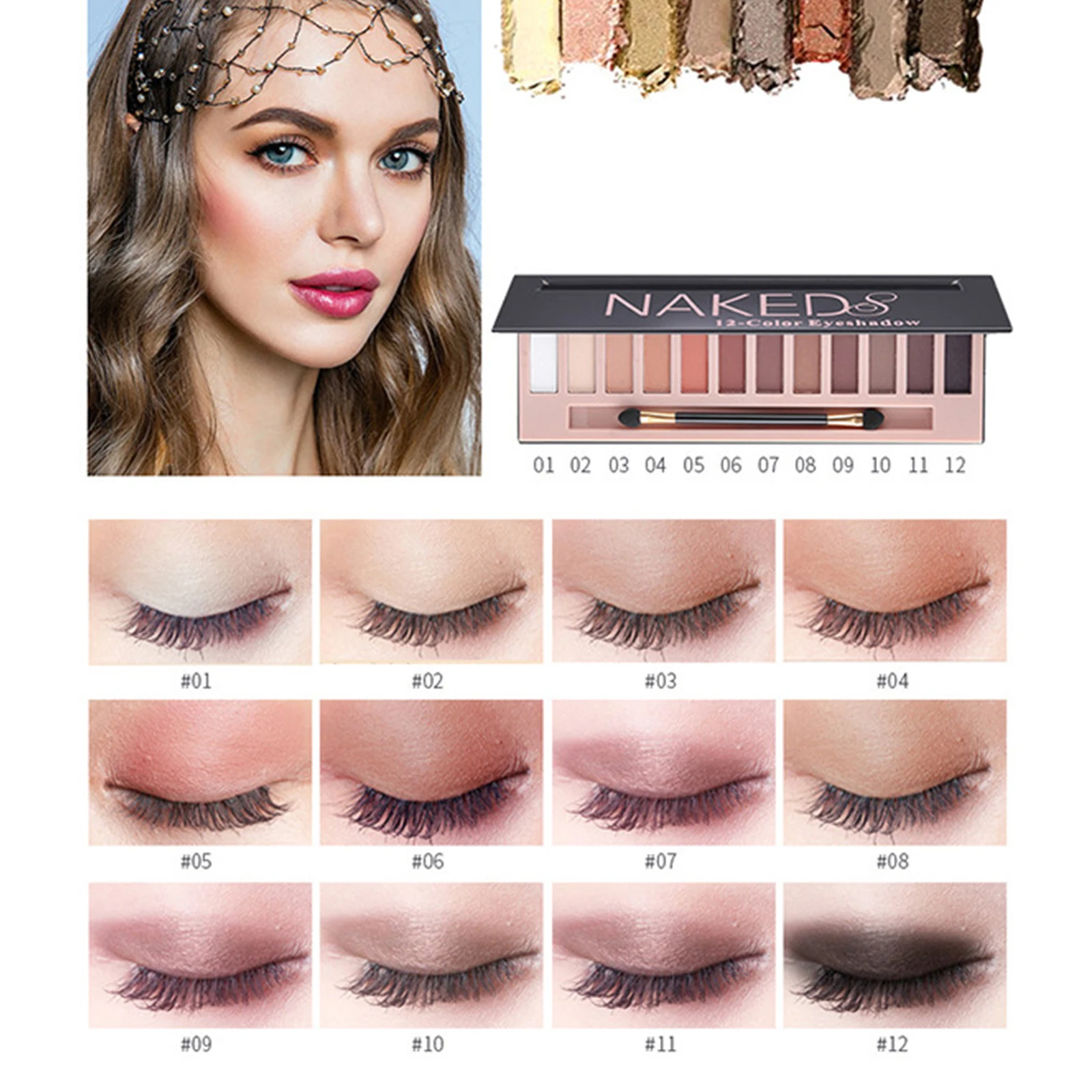 

Водостойкие тени для век, макияж, мелкая пудра, легко окрашивается, невооруженным дымчатым и пламенным сердцем, тени для век, макияж с кисточ...