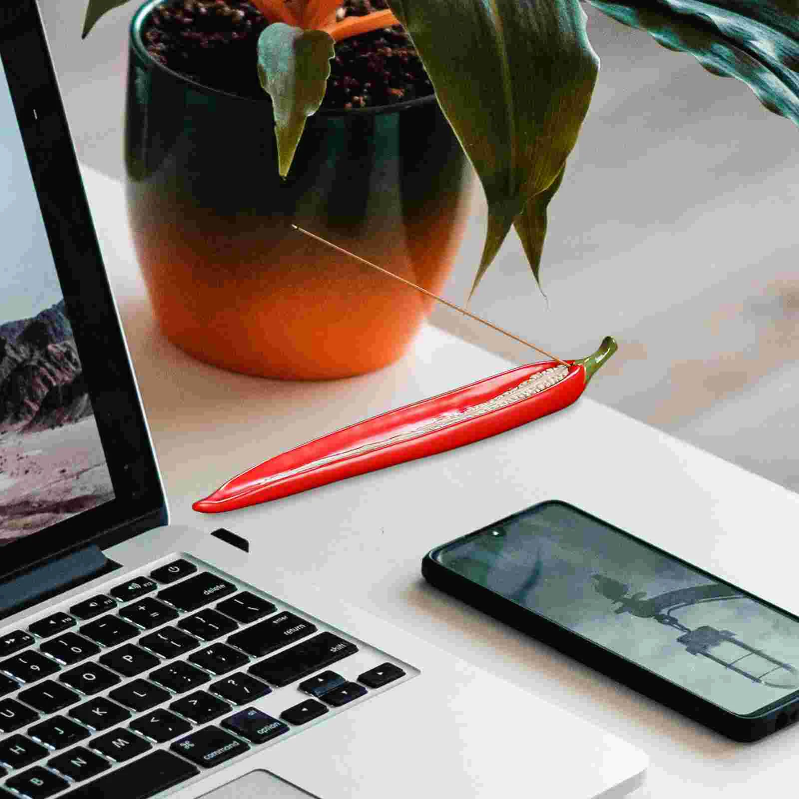 

Chili Tray Decor Desktop Holder For Sticks Ceramics Burner Table Decoration Ornaments