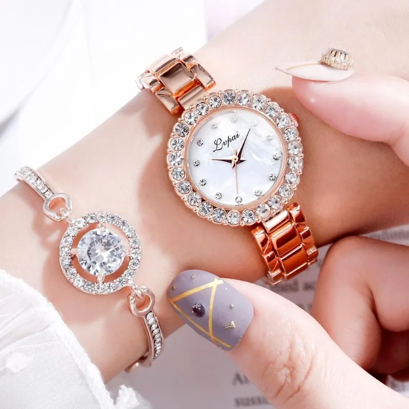 

Brand Luxury Bracelet Watches Set Women Fashion Geometric Bangle Quartz Clock Ladies Wrist Watch Zegarek Damski Citizen Original