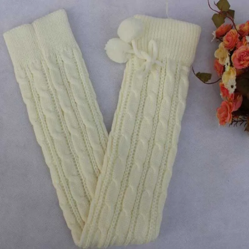 1Pair All-Match Knitting Warm Women Long Stockings Solid High Socks Cotton Japanese Over Knee Socks Leg Warmer Over Knee Socks