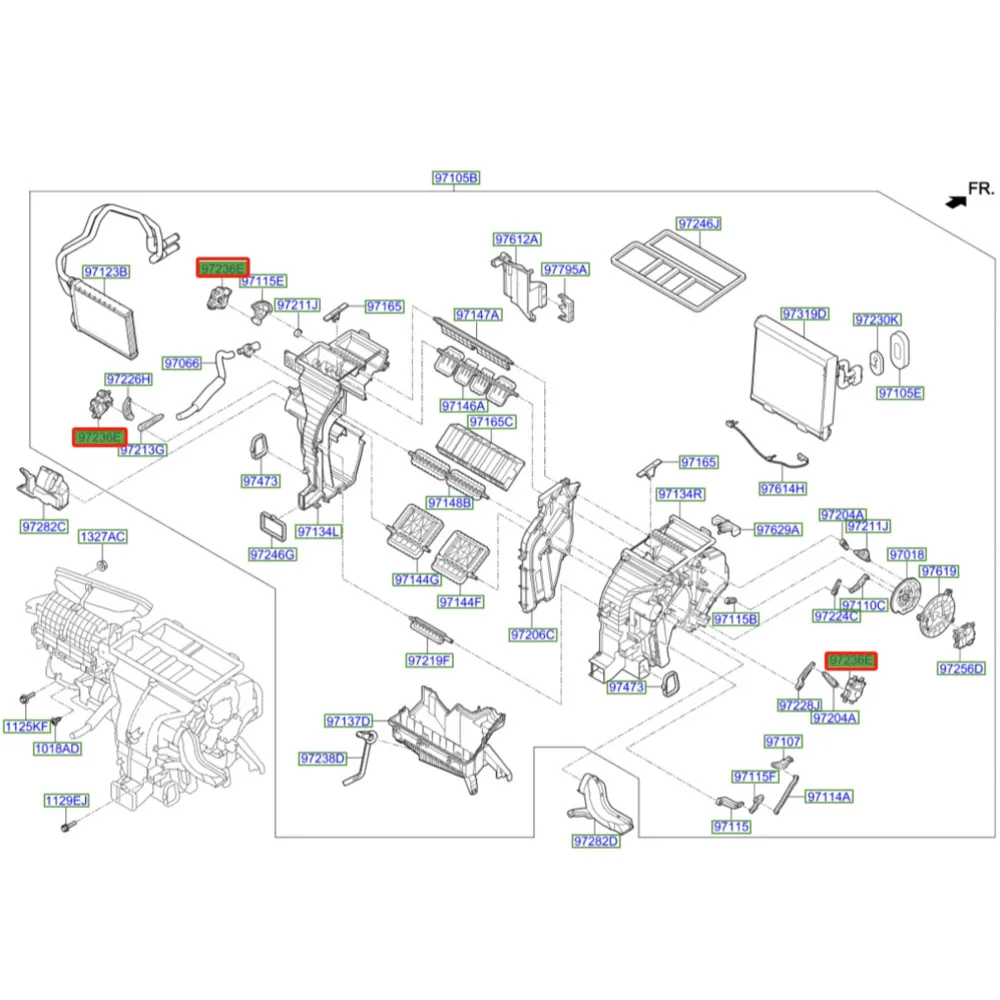 Привод 97159C2000-Температурная дверь для 2015-2017 Hyundai Sonata LF двигатель кондиционера цикл