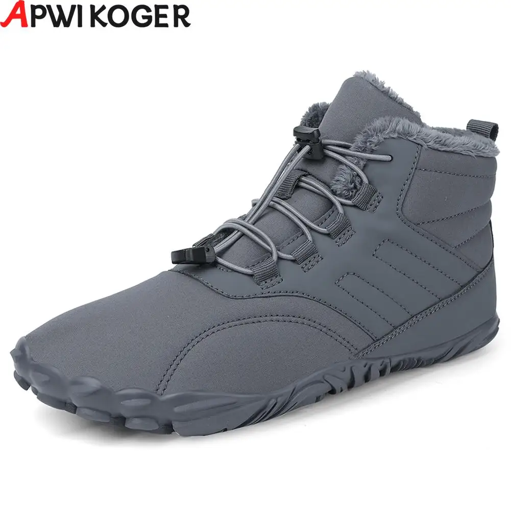 

Winter Warm Jogging Sneakers Women Men Rubber Training Sneakers Breathable Running Barefoot shoes for Outdoor Trekking Climbing