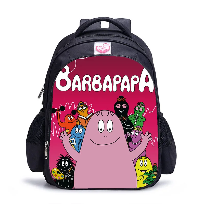 

16 Inch Cartoon Barbapapa Children School Bags Orthopedic Backpack Kids School Boys Girls Mochila Infantil Cartoon Bags