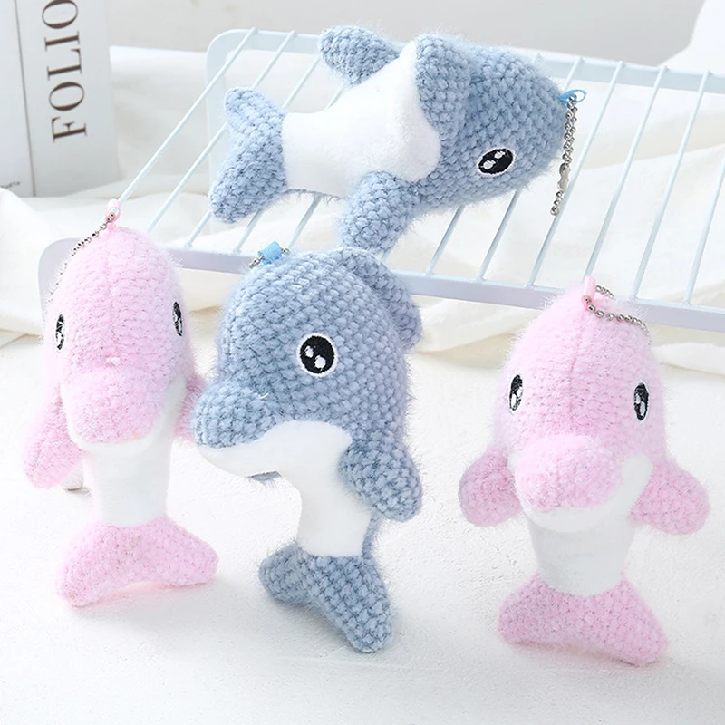 

1Pc Cute Dolphin Plush Doll Pendants Kids Toys Backpack Hangings Stuffed Animals Christmas Car Keyring Keychain Charm Birthday