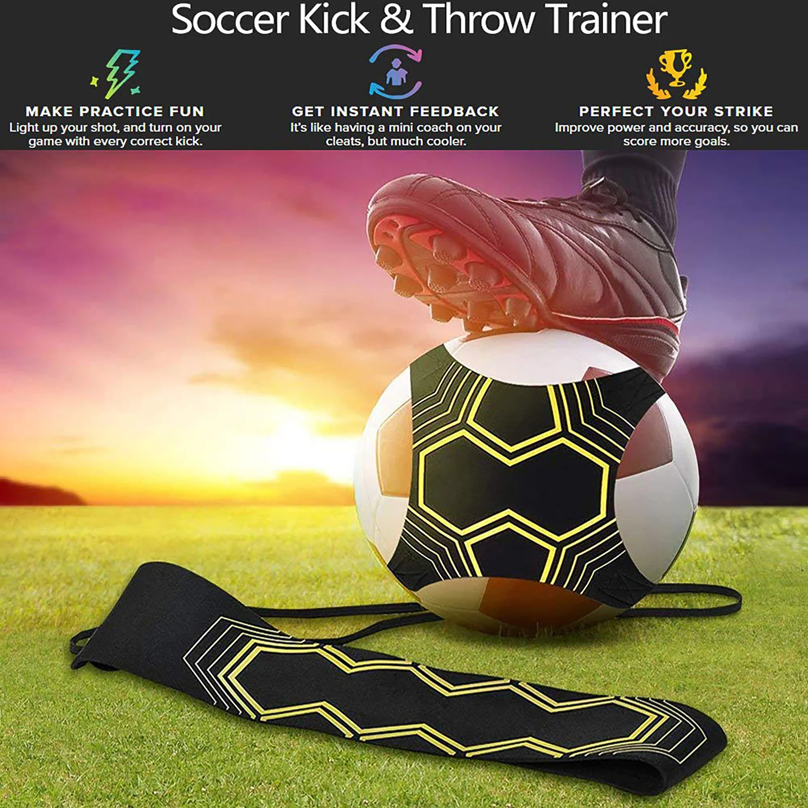 

Adjustable Football Kick Trainer Soccer Ball Training Equipment Soccer Trainer Solo Practice Elastic Belt Sports Assistance