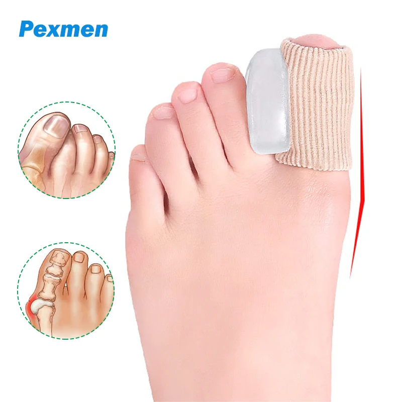 

Pexmen 2Pcs Gel Toe Separator Spacer Bunion Corrector for Overlapping Toe Hallux Valgus Blisters Corns Silicone Cushion Pads