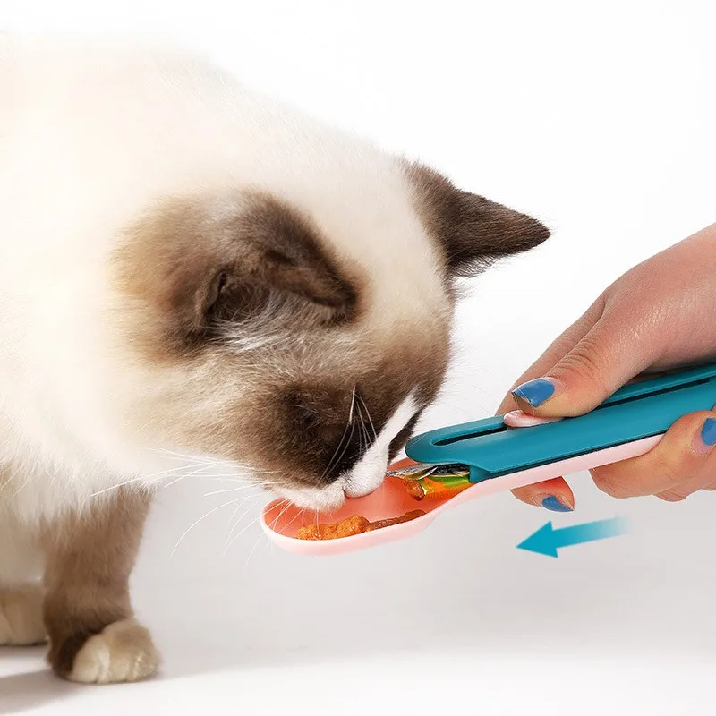 

Portable Pet Cat and Dog Food Shovel Spoon Feeder Plastic Cat Strip Squeeze Spoon Liquid Snack Cat Supplies Pet Accessories