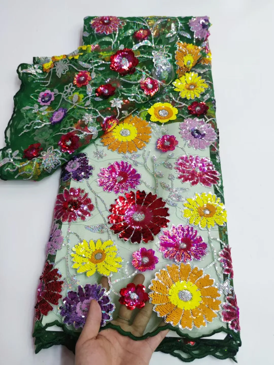 Новейшая яркая африканская кружевная ткань с блестками французские сетчатые