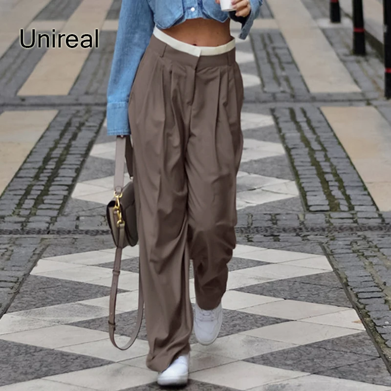 

Unireal 2022 Spring Autumn Women Harem Pant High Waist Solid Office Lady Fashion Casual Blazer Pant Bottoms