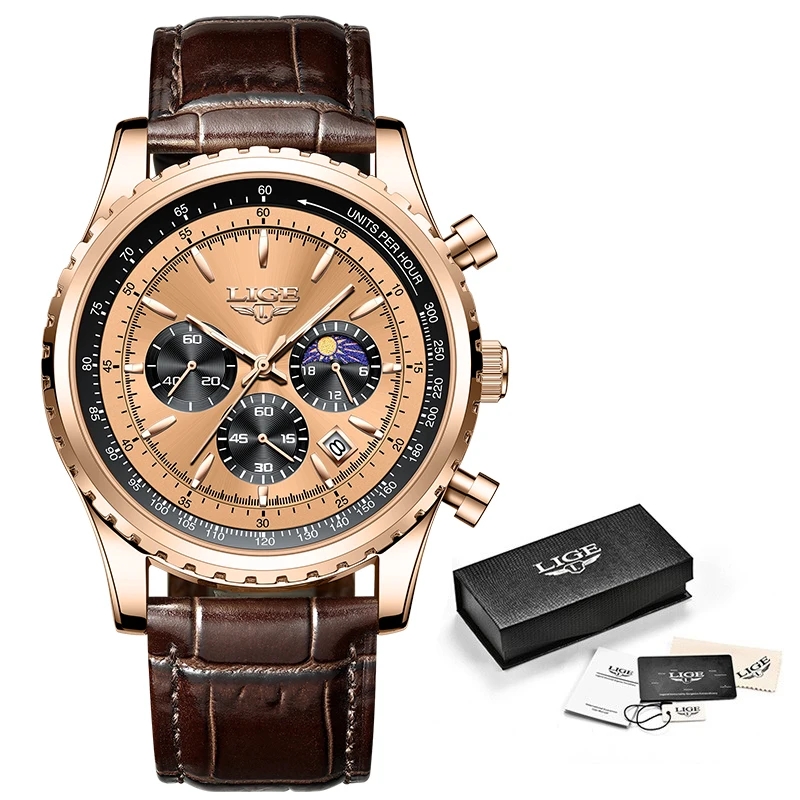 Мужские спортивные часы LIGE кварцевые