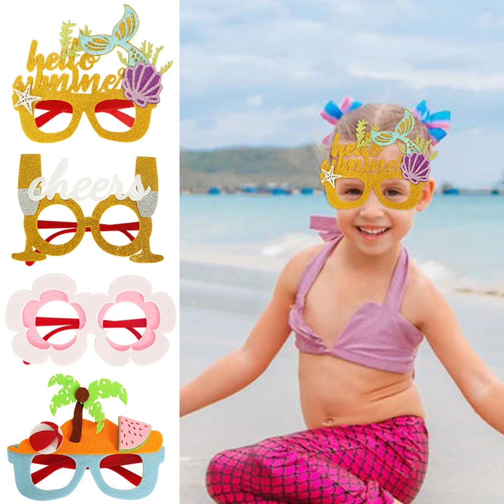 

Украшения для дня рождения русалки, Детские нетканые очки, фотобудка для гавайской вечерние, летние пляжные принадлежности