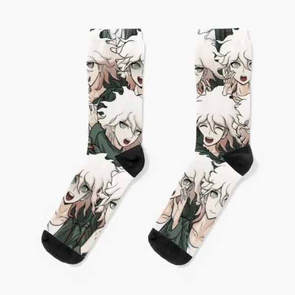 

Короткие носки Nagito Komaeda Черные милые удобные хлопковые с мультяшным рисунком для женщин и девушек мужские спортивные унисекс лучшие осенни...