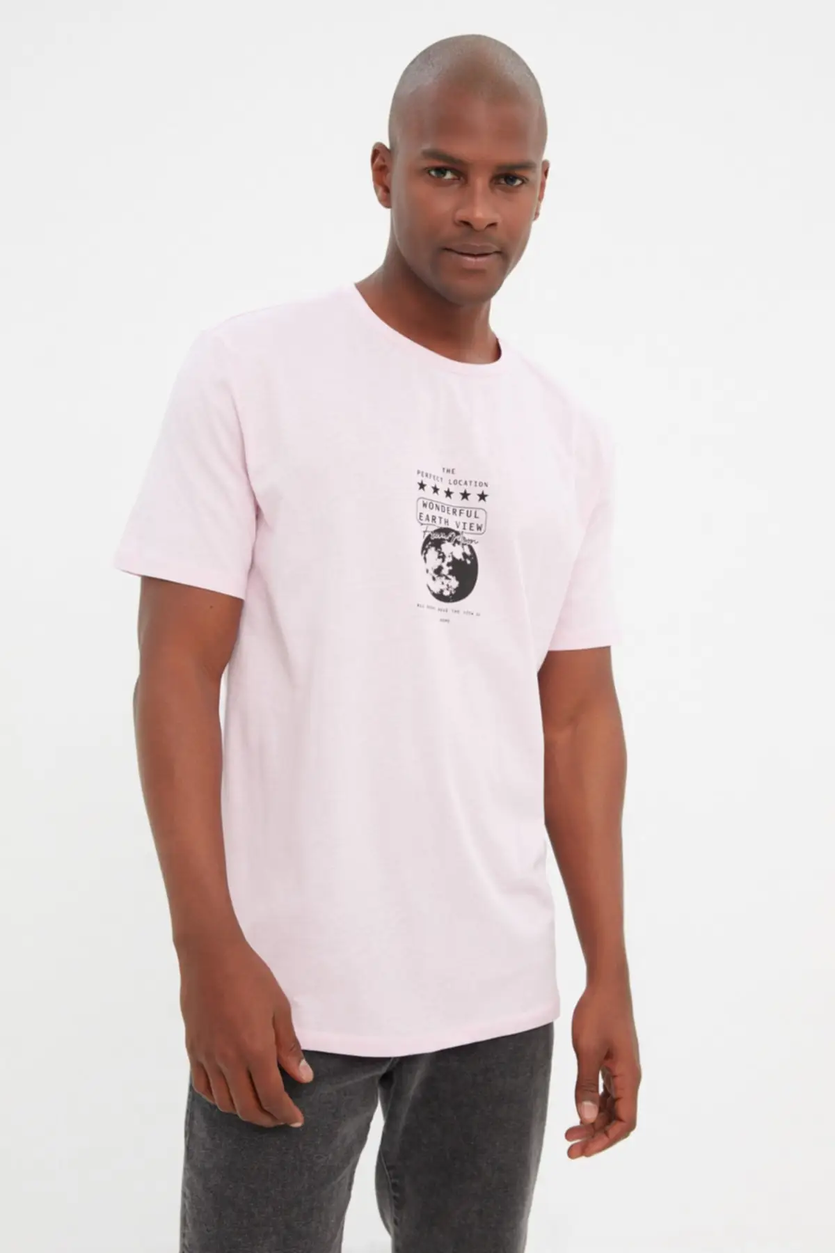 

Men's Slim Fit Bike Collar Printed TMNSS22TS00026