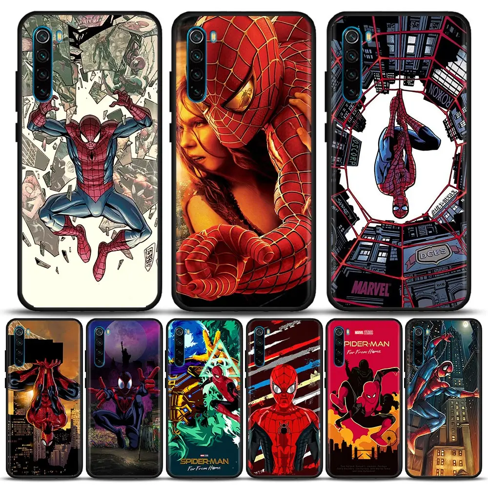 

Marvel Heros Spiderman Coque Funda Phone Case for Xiaomi Redmi Note 7 8 8T 9 9S 9T 10 11 11S 11E Pro plus 4G 5G Case Para Capa