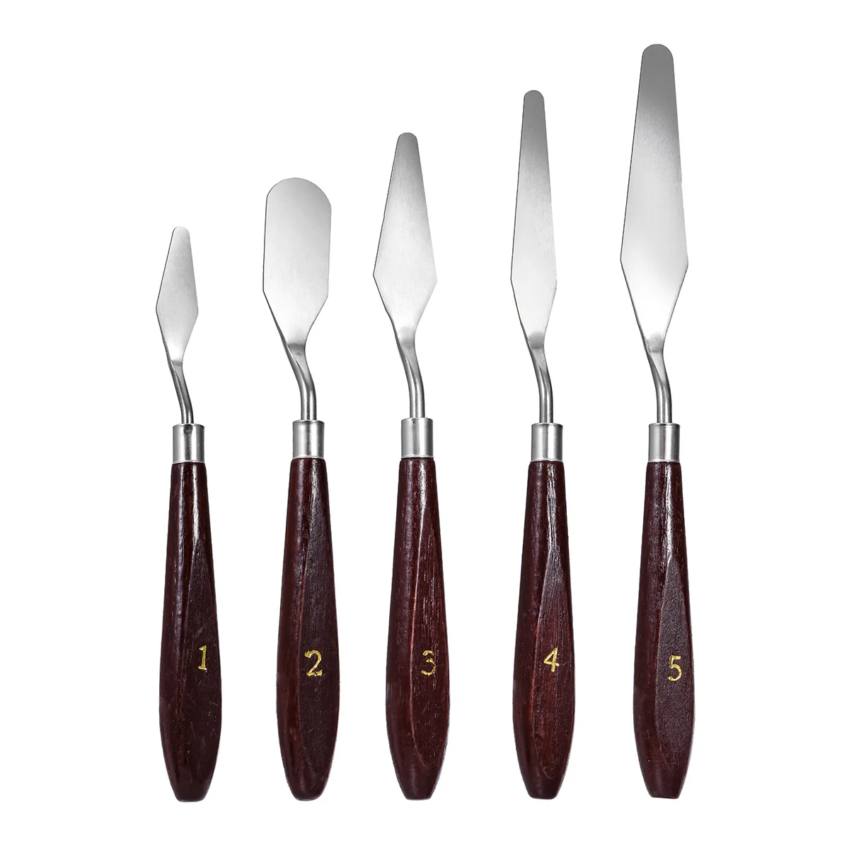 

5Pcs Painting Spatulas Practical Stainless Steel Scrapers for Oil Painting