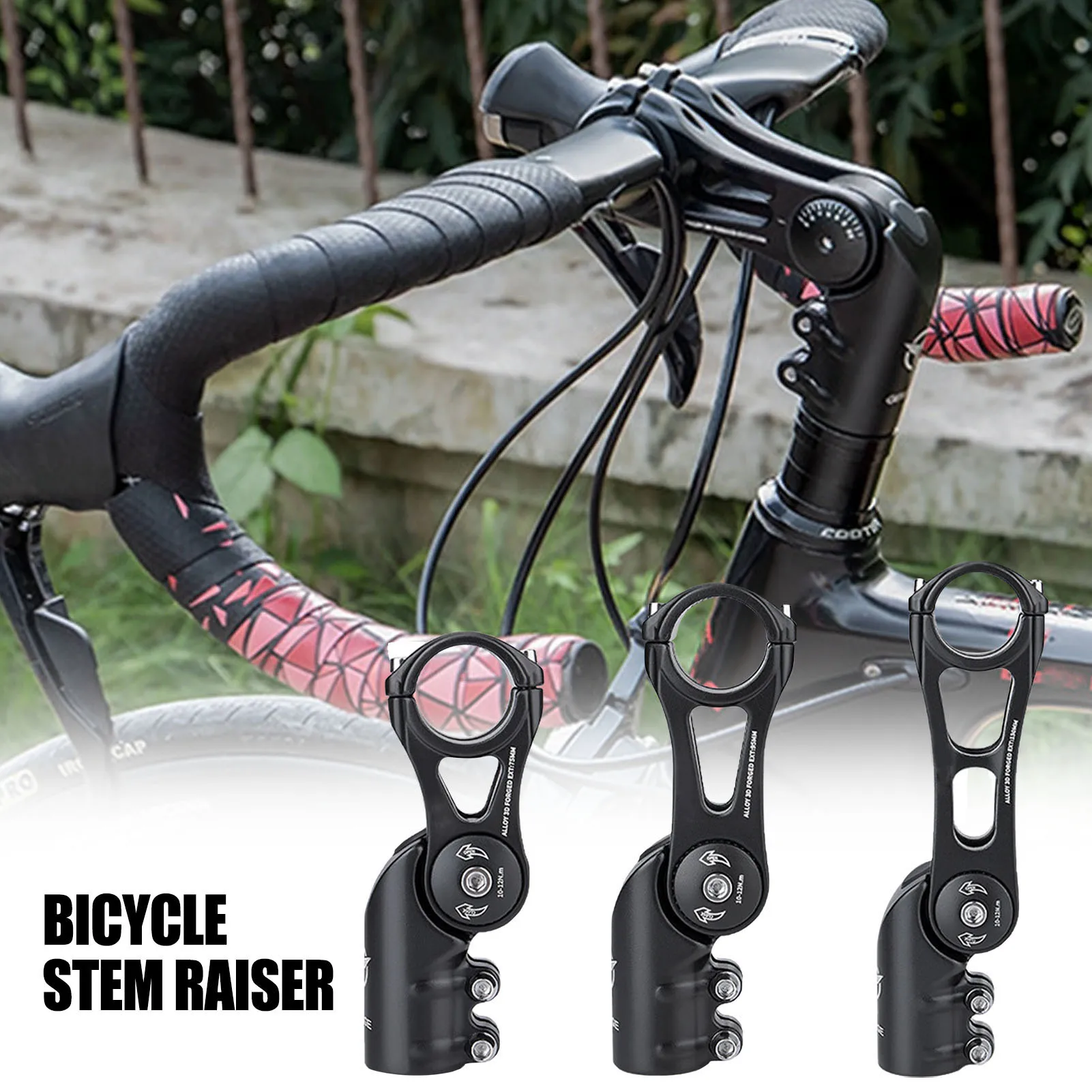 

Bike Stem Lightweight Aluminum Alloy High-strength Bicycle Riser Adapter Black Mountain Bike Stem Short Handlebar Stem -40 Degr