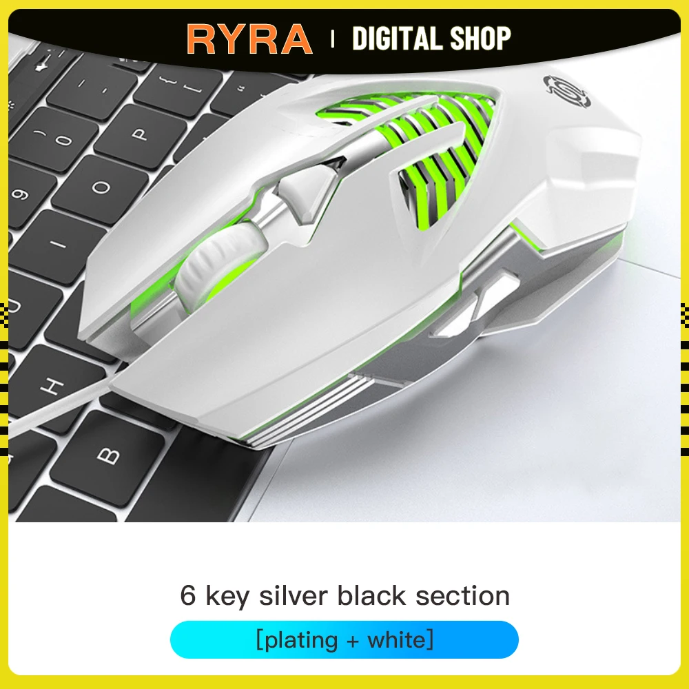 

RYRA New Wired Mechanical Gaming Mice USB Luminous Light Mouse Viper 3200DPI Adjustable Optical Gamer Mouse For PC Computer Game