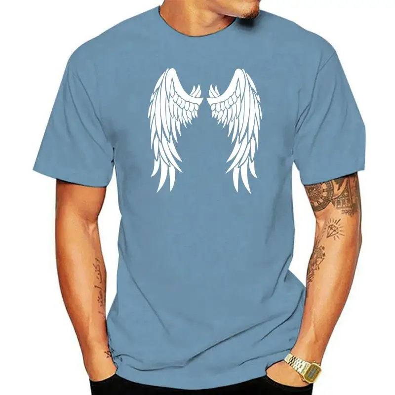 

Angel Wings On Back T-shirt Fashion Men T Shirt Clothing Printed Cotton Men o Neck Top