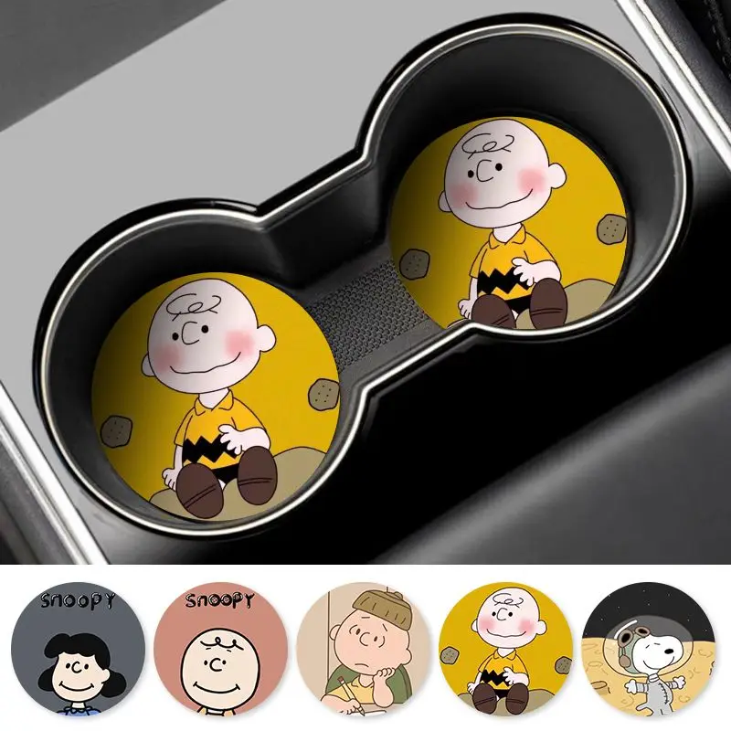 2 шт. противоскользящий коврик для чашки Snoopy Charlie подставка чашек с героями