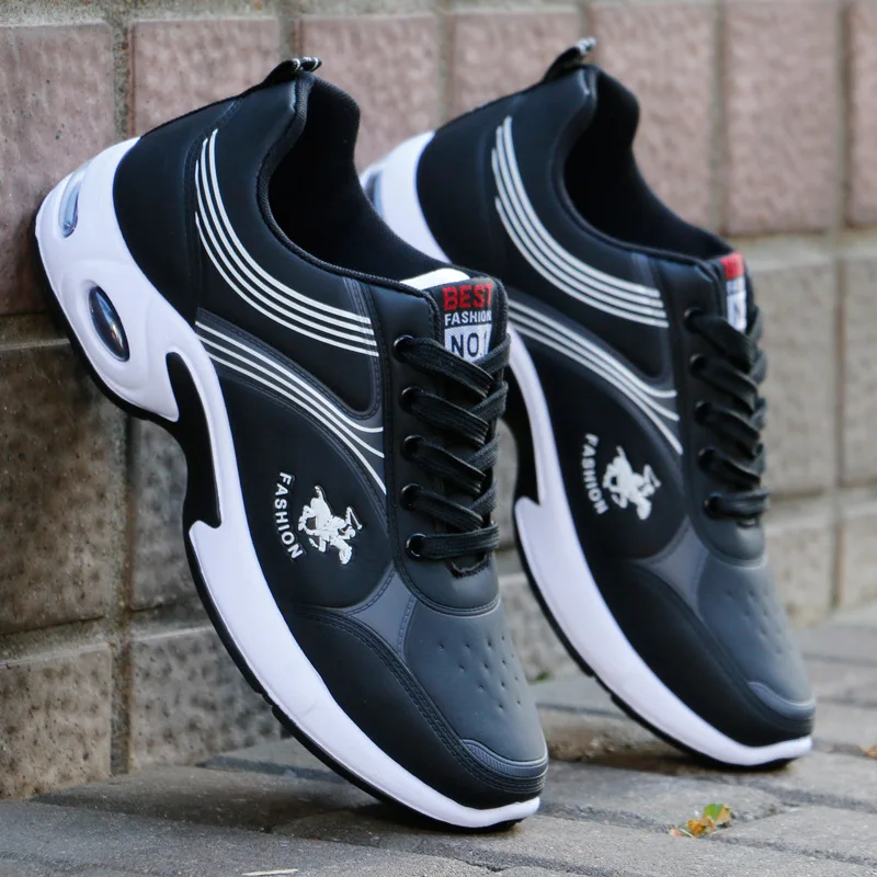 Кроссовки мужские кожаные на танкетке