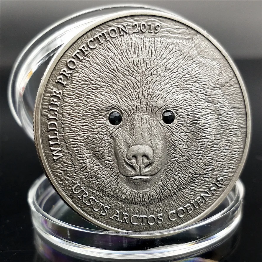 

Animal Commemorative Coins Embossed Commemorative Coins Spirit Eyes Gobi Bear Copy Coins