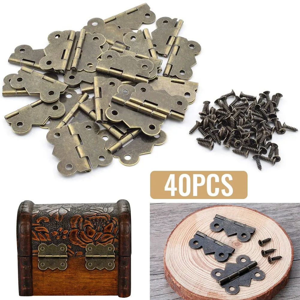 

Boxes Hinges Small Hinges Antique Bronze W/ Screws Box Hinge Box Hinges Bronze Color Butterfly Hinges For Box Iron
