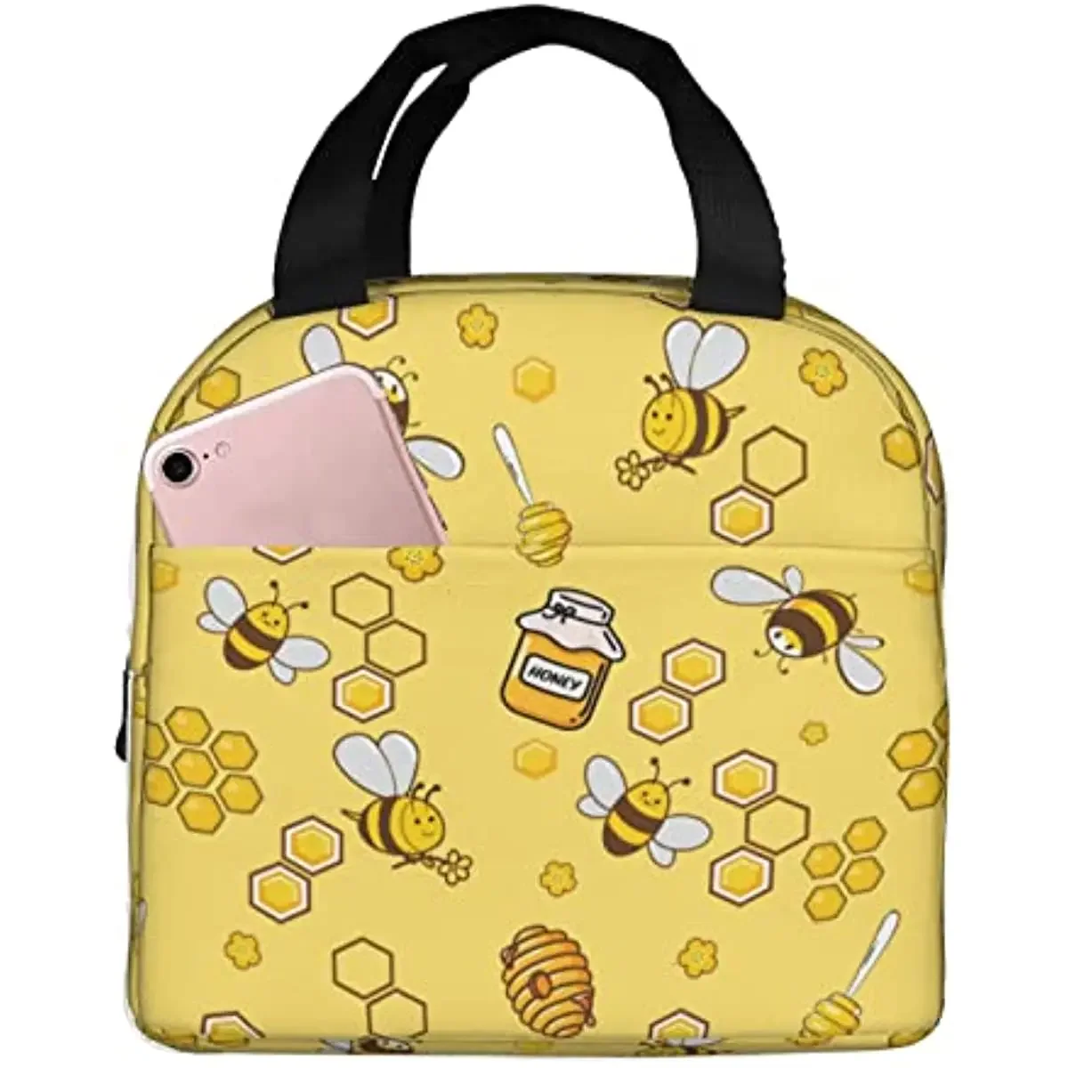

Желтый Ланч-бокс, прочная изолированная сумка для ланча, многоразовая герметичная Термосумка с молнией и передним карманом