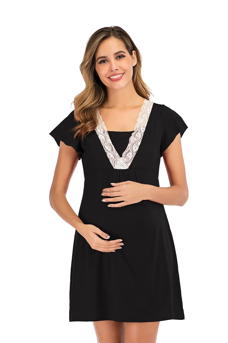 

2021 Fashion Multifunctional Dresses for Pregnant Women Black