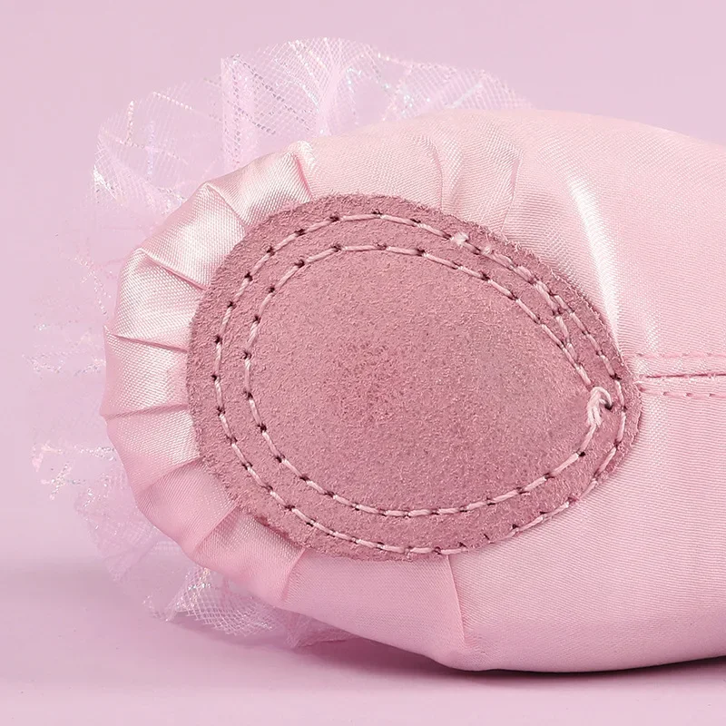 Балетные туфли для девочек мягкая подошва детские танцевальные Тапочки атласная