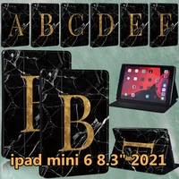 case for ipad mini 6 a2567 a2568 a2569 case funda apple ipad mini 6 2021 8 3 leather black 26 letters pattern protective cover